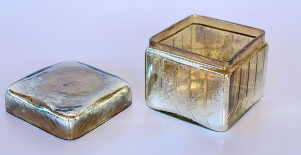 Silver Glass Box With Lid